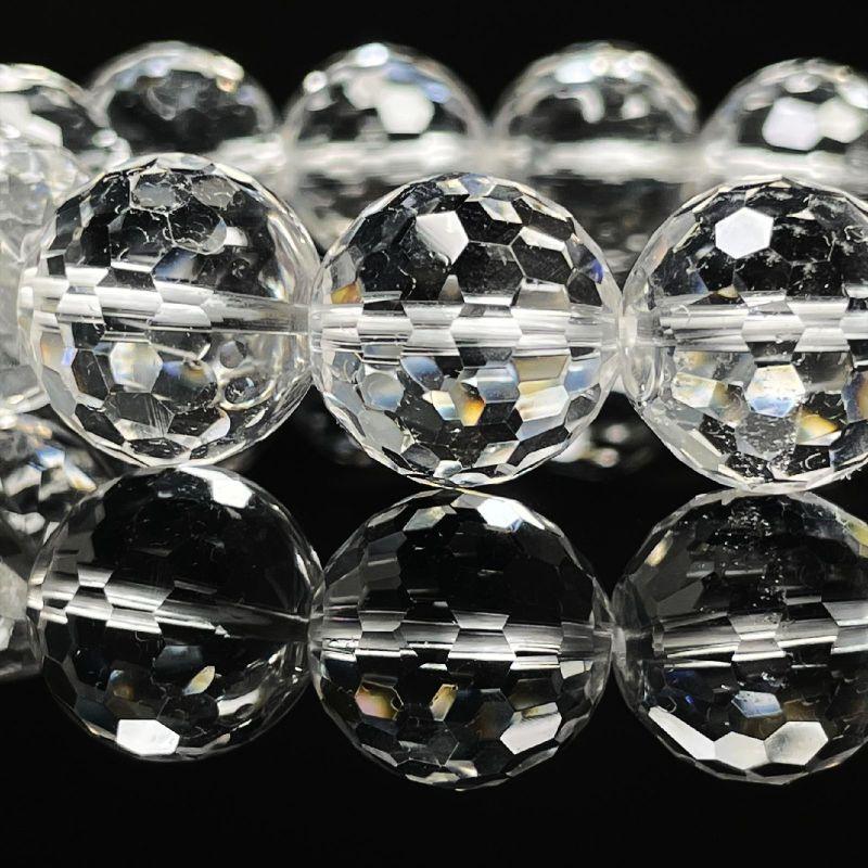 運命を好転させるパワーストーン！本水晶クリスタル22mm玉ブレスレット