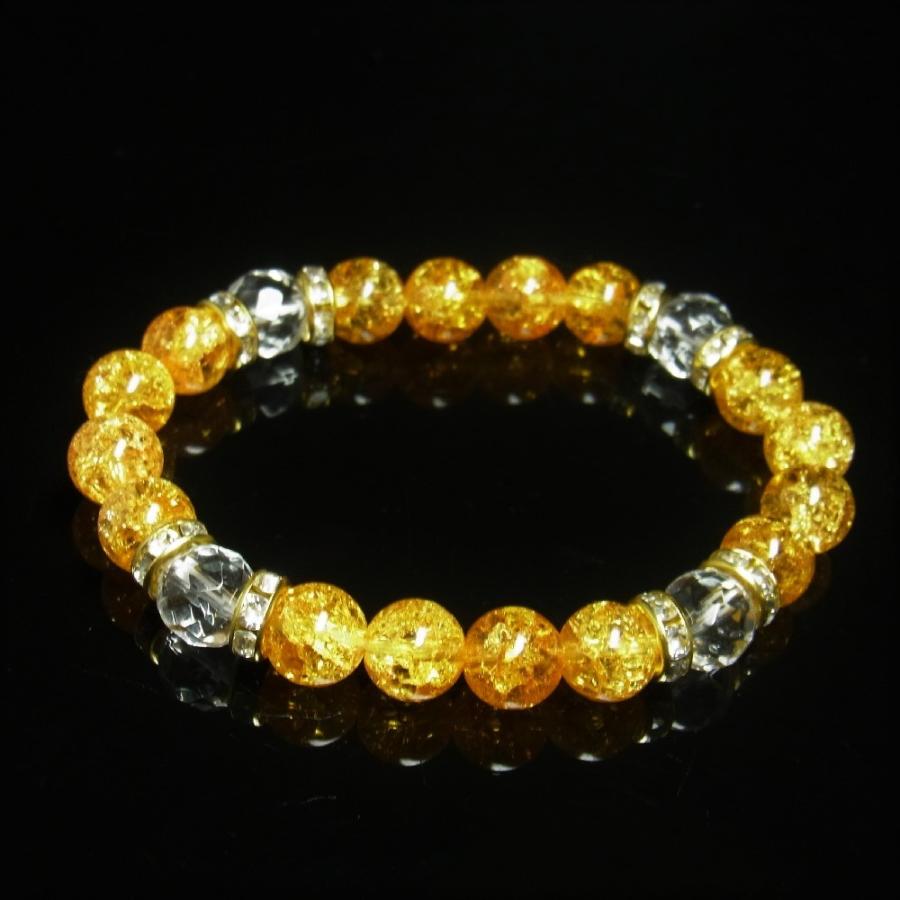 8ミリ 最強金運 アップをもたらす 天然石 64面カット水晶 シトリン