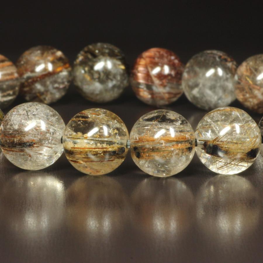 コッパータイチンルチル ブレスレット 訳ありでもオススメ 9ミリ 一点物 虹入り銅針水晶 Cr18 動画有   プレゼントの画像