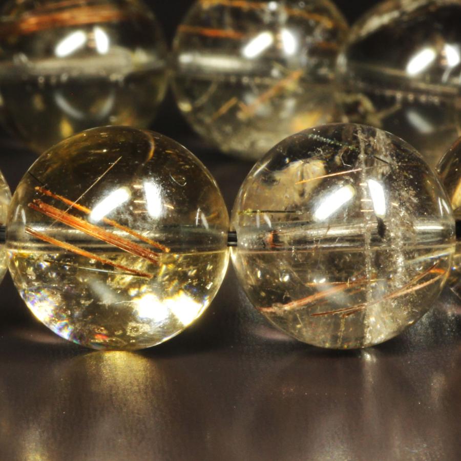 コッパールチルインスモーキークォーツ ブレスレット 15ミリ 一点物