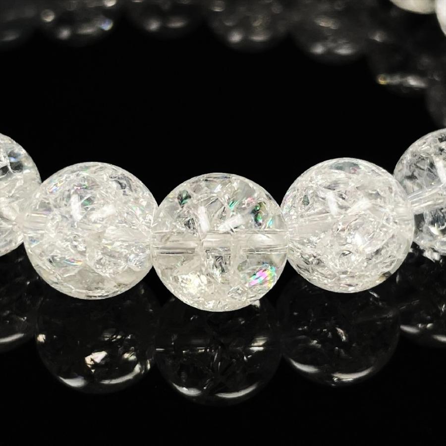 健康長寿を叶える 10ミリ 玄武 本水晶 クラック水晶 アクアマリン ブレスレット ハワイアン ホヌg enb2の画像