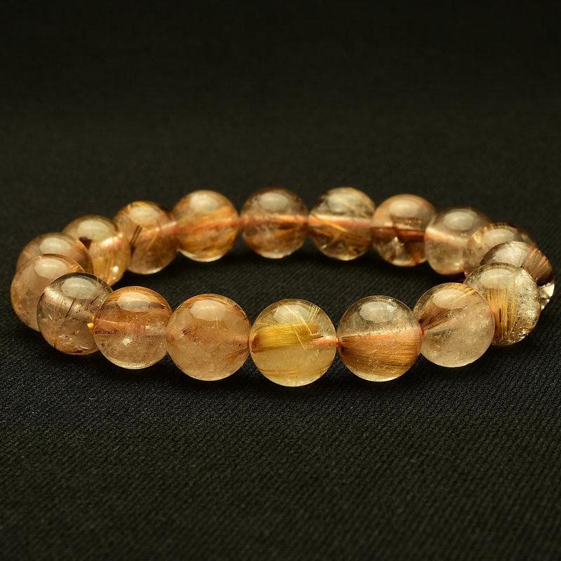 成功へ導く知性の光☆】 タイガータイチンルチル ブレスレット 11-12mm