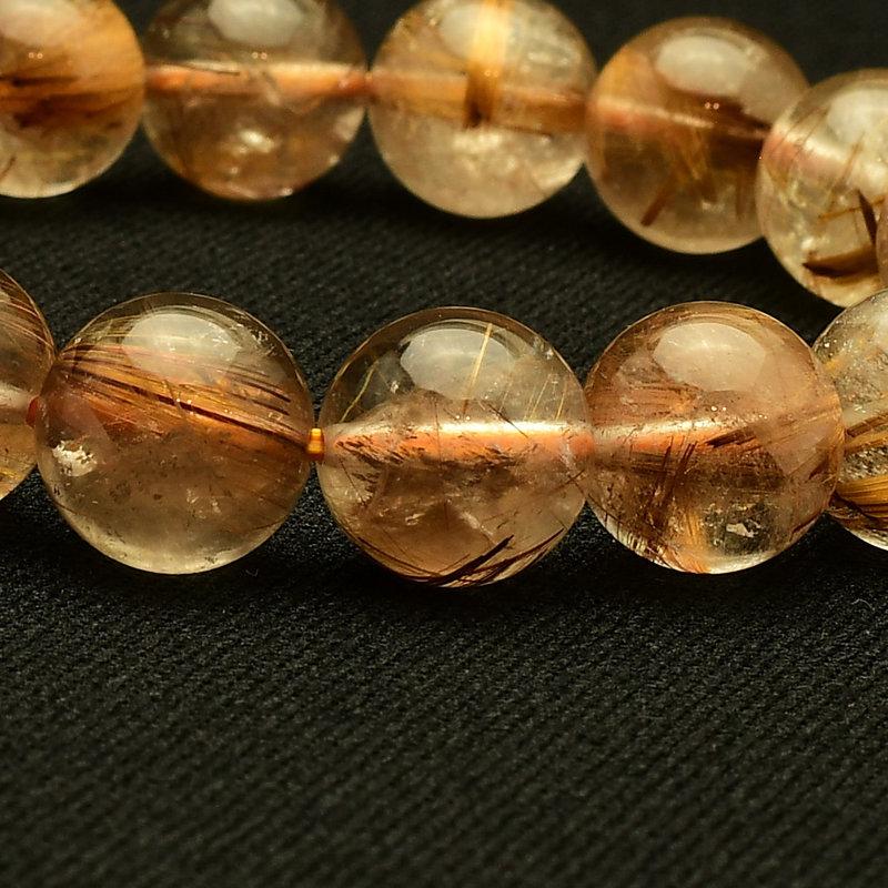 成功へ導く知性の光☆】 タイガータイチンルチル ブレスレット 11-12mm