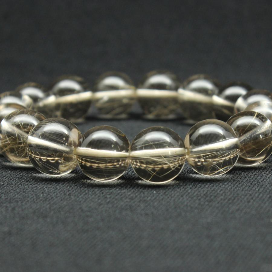 天然石ブレスレット シルバールチルクォーツ 一点物 14mm 【 GHB131・52g】 金運上昇 浄化発送 京海堂の画像