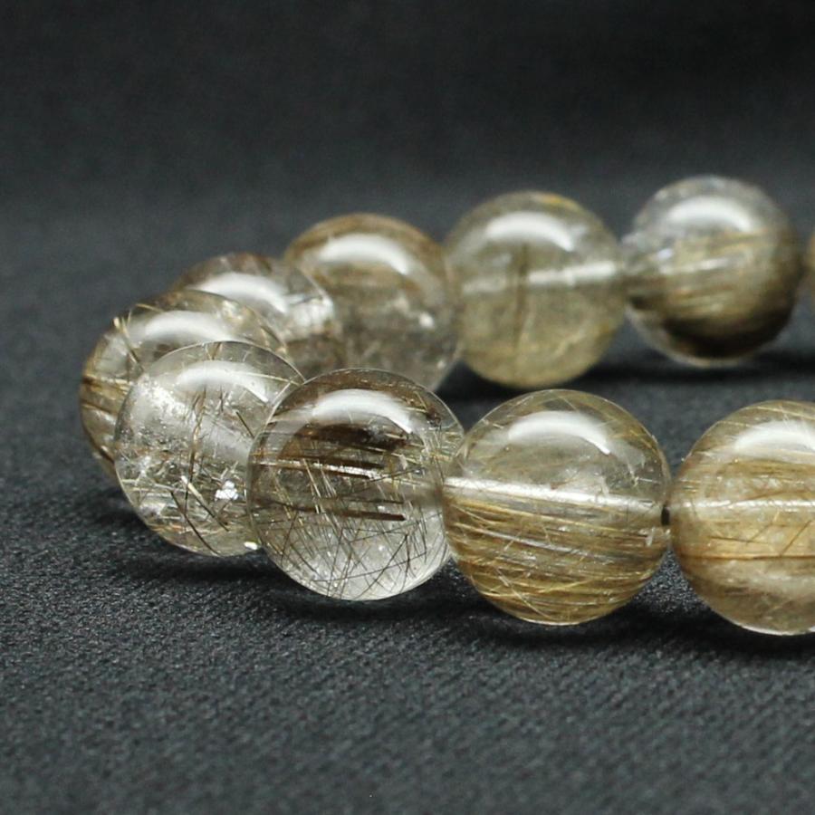 天然石ブレスレット シルバールチル 12mm 一点物【GHB134】ルチルクォーツ仕事運 人間関係 贈り物 46g 京海堂の画像