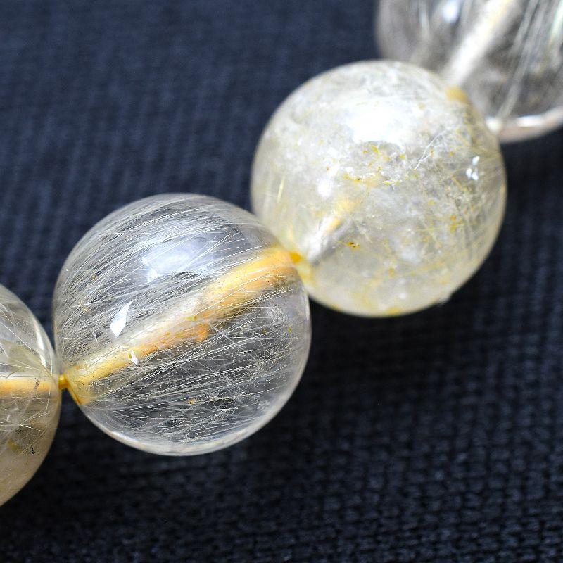 天然石ブレスレット 無数の針が魅力 11 mm 一点物【GHB13・35g 