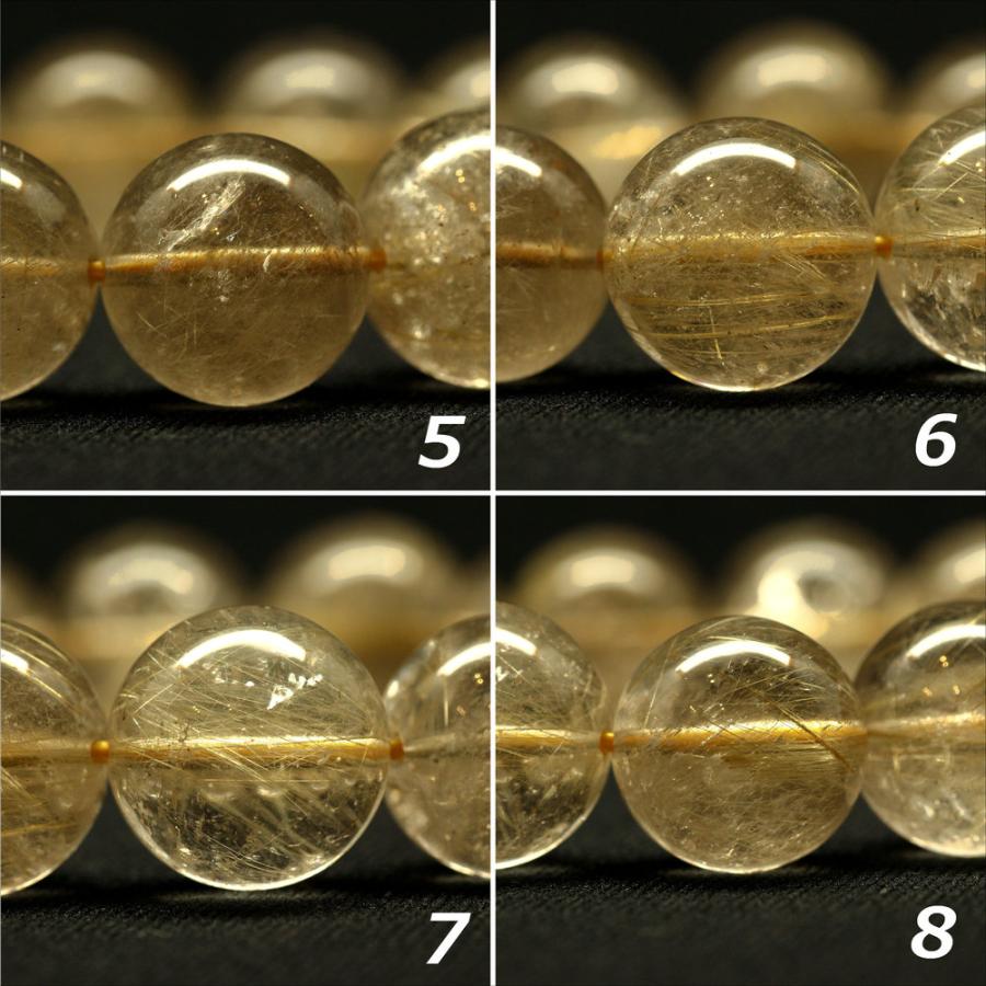 天然石ブレスレット 17mm大玉ルチルGHB140   ゴールドタイチンルチル 金針水晶高品質メンズレディース 金運爆上 京海堂の画像