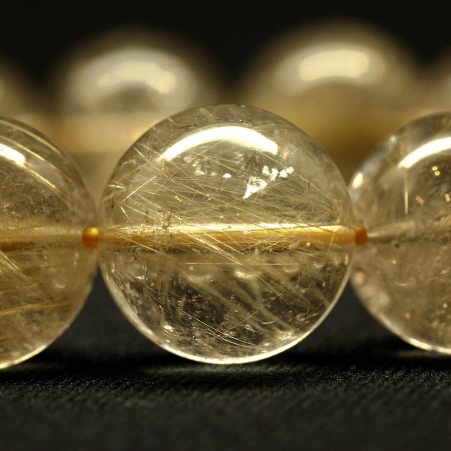 天然石ブレスレット 17mm大玉ルチルGHB140   ゴールドタイチンルチル 金針水晶高品質メンズレディース 金運爆上 京海堂の画像