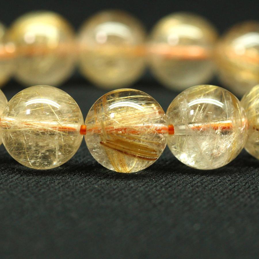 天然石ブレスレット 【王道の輝きと堂々たる存在感】 11〜12mm ゴールドルチルクォーツ 一点物【GHB152】 40ｇ 浄化発送京海堂の画像