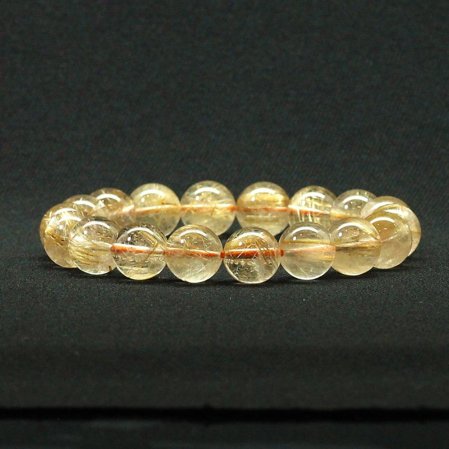 天然石ブレスレット 【王道の輝きと堂々たる存在感】 11〜12mm ゴールドルチルクォーツ 一点物【GHB152】 40ｇ 浄化発送京海堂の画像