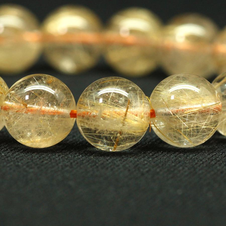 天然石ブレスレット 【王道の輝きと堂々たる存在感】 11〜12mm ゴールドルチルクォーツ 一点物【GHB152】 40ｇ 浄化発送京海堂の画像
