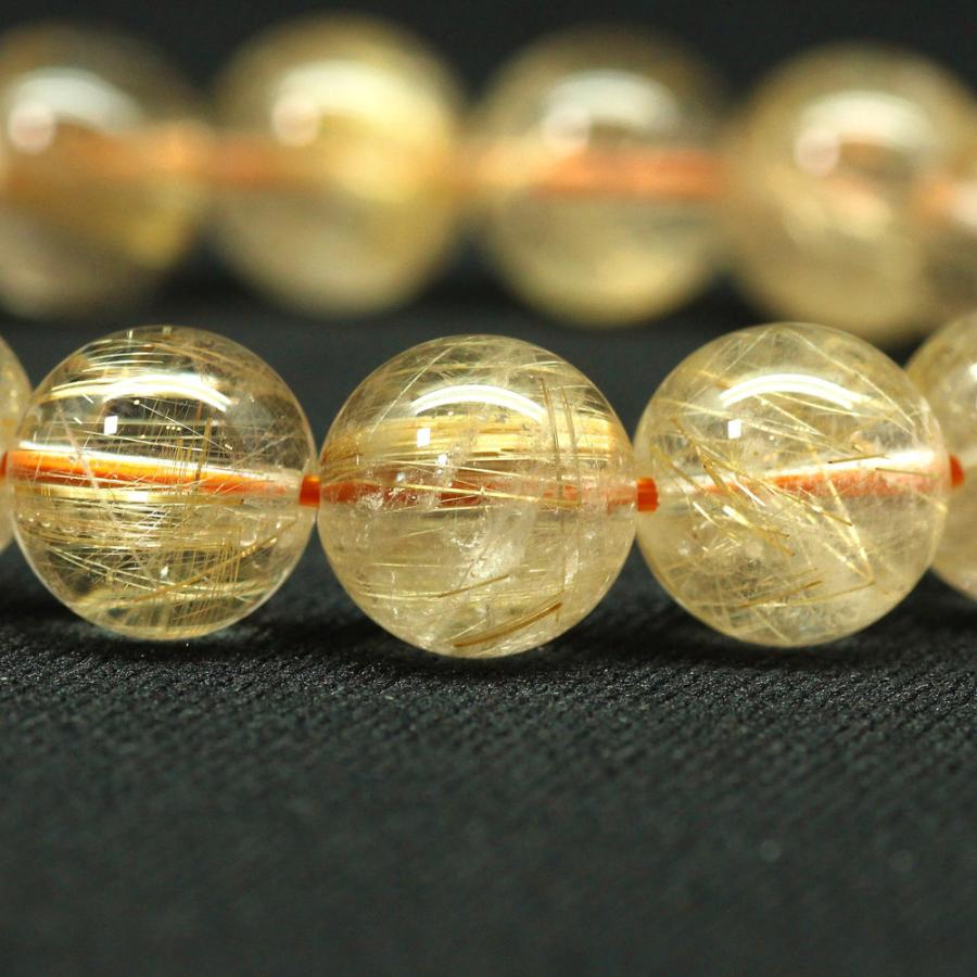 天然石ブレスレット 【王道の輝きと堂々たる存在感】 11〜12mm ゴールドルチルクォーツ 一点物【GHB152】 40ｇ 浄化発送京海堂の画像