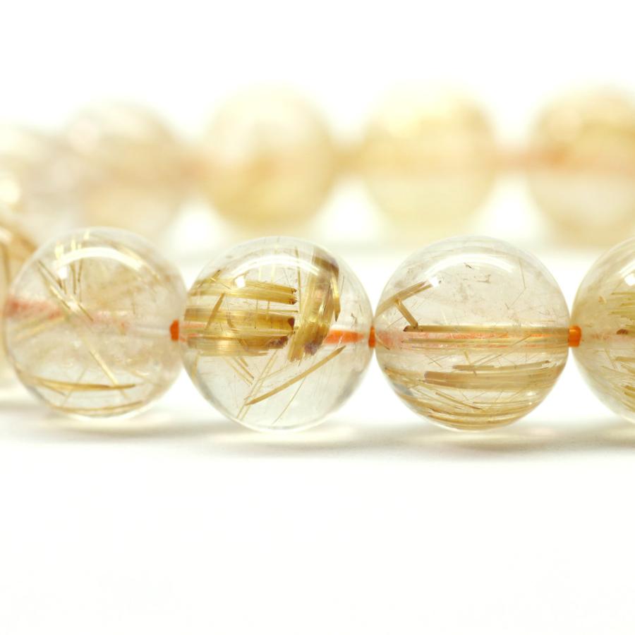 天然石ブレスレット 【繊細さと力強さのコントラスト】約12mm ゴールドルチル 一点物【GHB155】40ｇ 浄化発送 京海堂の画像