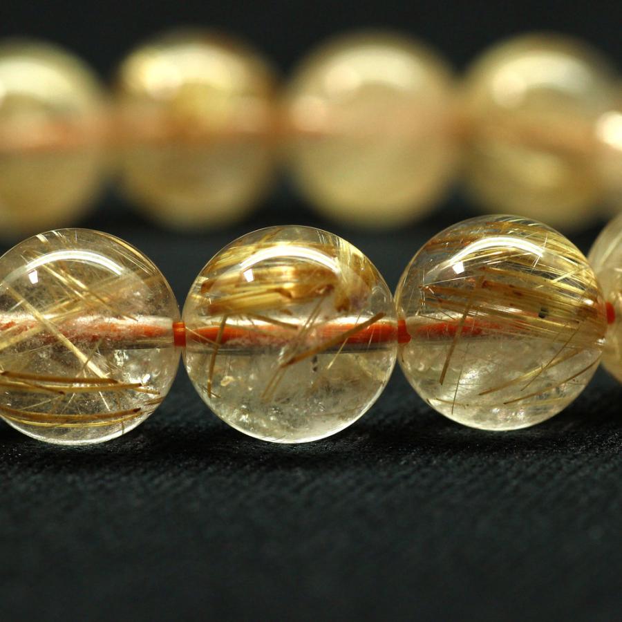 天然石ブレスレット 【繊細さと力強さのコントラスト】約12mm ゴールドルチル 一点物【GHB155】40ｇ 浄化発送 京海堂の画像