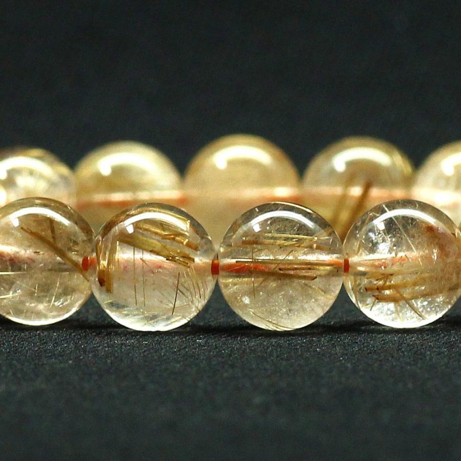 天然石ブレスレット 【繊細さと力強さのコントラスト】約12mm ゴールドルチル 一点物【GHB155】40ｇ 浄化発送 京海堂の画像