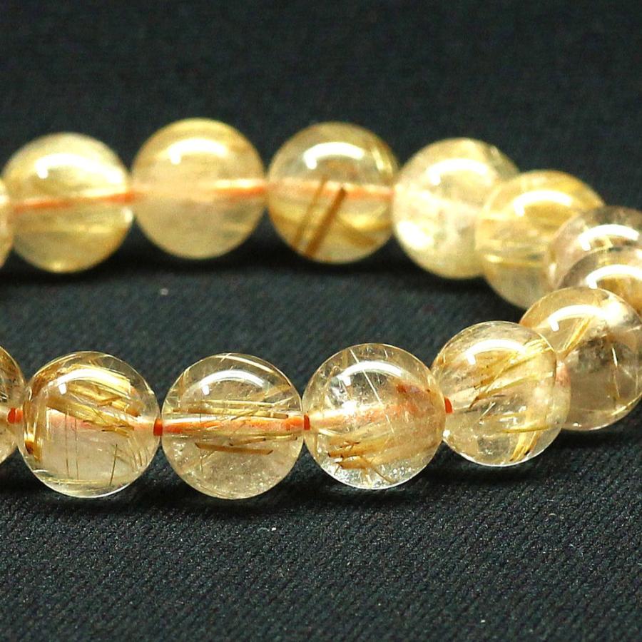 天然石ブレスレット 【繊細さと力強さのコントラスト】約12mm ゴールドルチル 一点物【GHB155】40ｇ 浄化発送 京海堂の画像