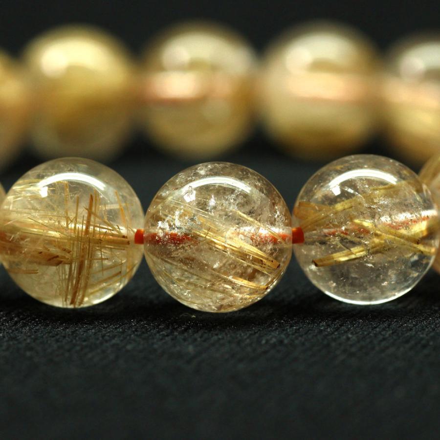 天然石ブレスレット 【繊細さと力強さのコントラスト】約12mm ゴールドルチル 一点物【GHB155】40ｇ 浄化発送 京海堂の画像