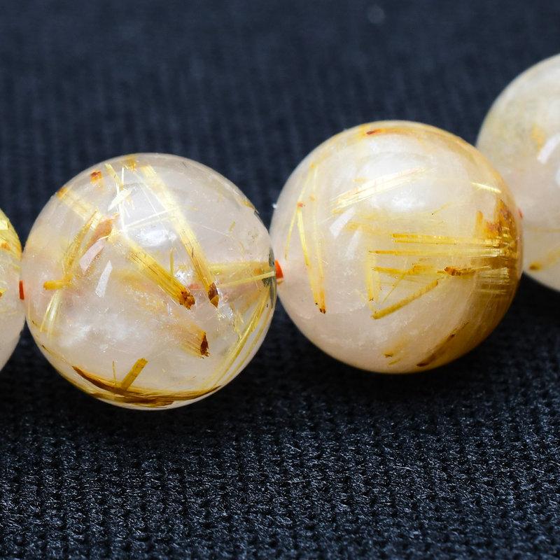 天然石ブレスレット 11mm 一点物【GHB27】ルチルクォーツ 直感力 