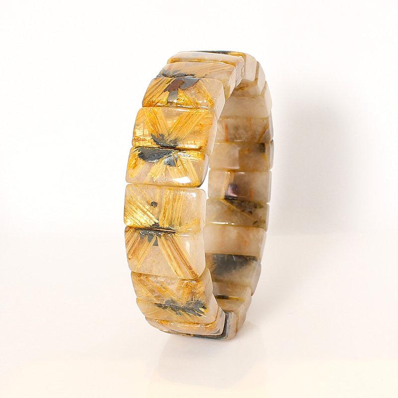 金運パワーが凄い！大地から伸びる【太陽放射ルチルバングル】約19mm