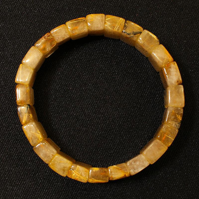 天然石ブレスレット 地球のエネルギーを感じる【太陽放射ルチルバングル】16mm 一点物 【GHB32・54g】 開運セット 京海堂の画像