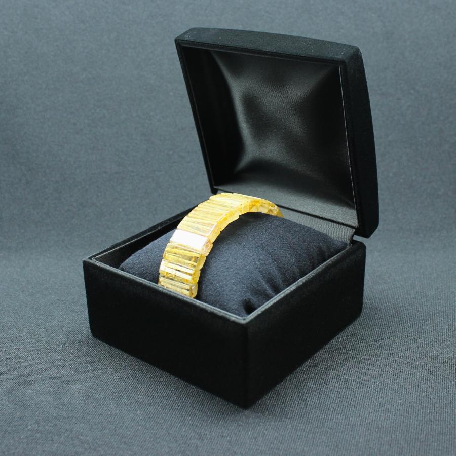 天然石ブレスレット 美しく並んだ金針の輝きが神秘的☆【ルチル