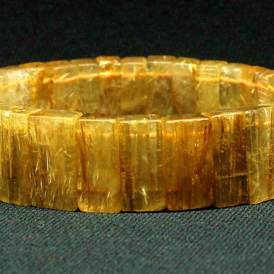 天然石ブレスレット  ルチルバングル 約17〜18mm 一点物 【GHB41・52g】金針水晶のお守り効果  送料無料 京海堂の画像