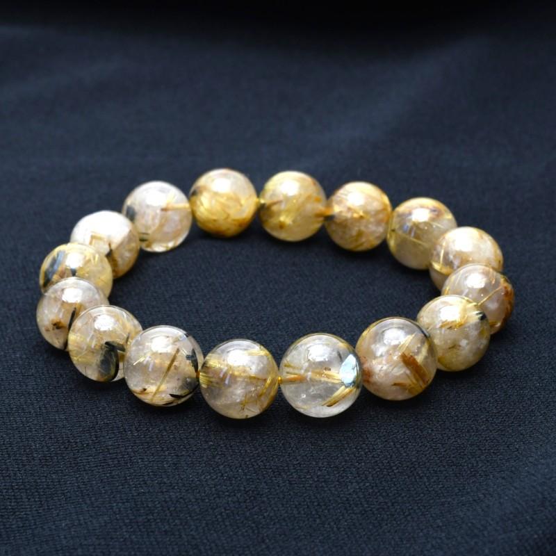 煌めく太針の金運ブレス】13 mm 一点物【GHB47】太陽放射ルチル