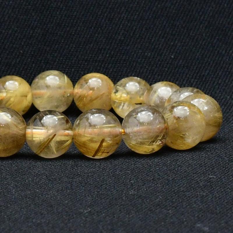 スモーキーミックスタイチンルチルブレス12.6㎜（新品未使用）ルチル　金運最強 スモーキーゴールドが魅力12mm ゴールドルチル【金運の王様ブレス一点