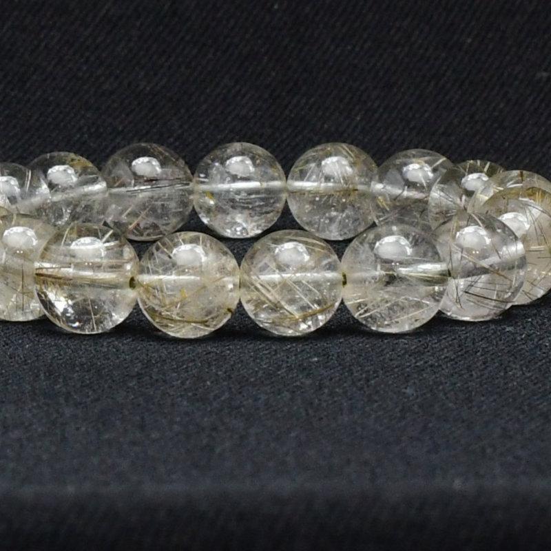 天然石ブレスレット 【繊細な針の煌めき★】11mm シルバールチルクォーツ 艶感 一点物【GHB84】 洞察力 浄化発送 京海堂の画像