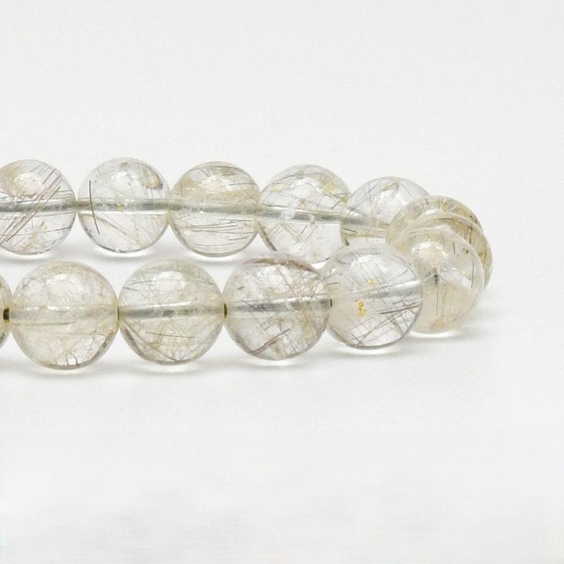 天然石ブレスレット 【繊細な針の煌めき★】11mm シルバールチルクォーツ 艶感 一点物【GHB84】 洞察力 浄化発送 京海堂の画像