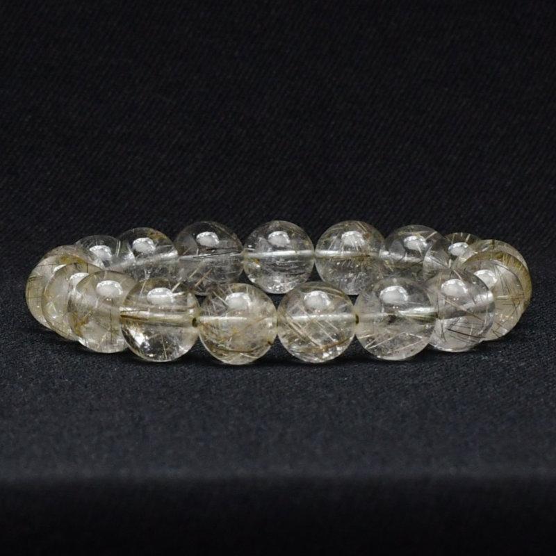 天然石ブレスレット 【繊細な針の煌めき★】11mm シルバールチルクォーツ 艶感 一点物【GHB84】 洞察力 浄化発送 京海堂の画像