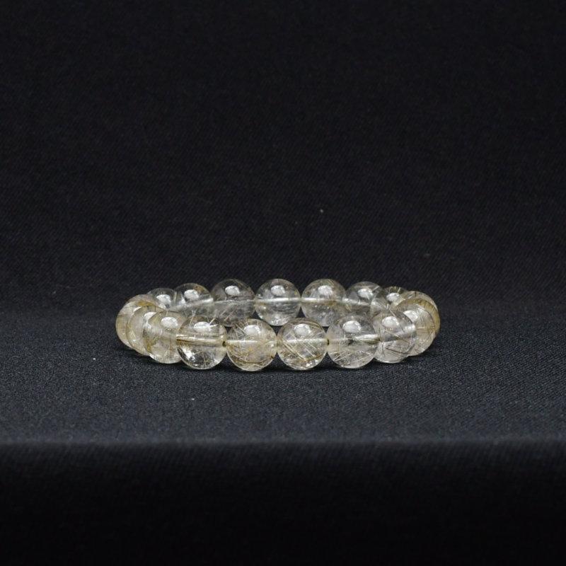 天然石ブレスレット 【繊細な針の煌めき★】11mm シルバールチルクォーツ 艶感 一点物【GHB84】 洞察力 浄化発送 京海堂の画像