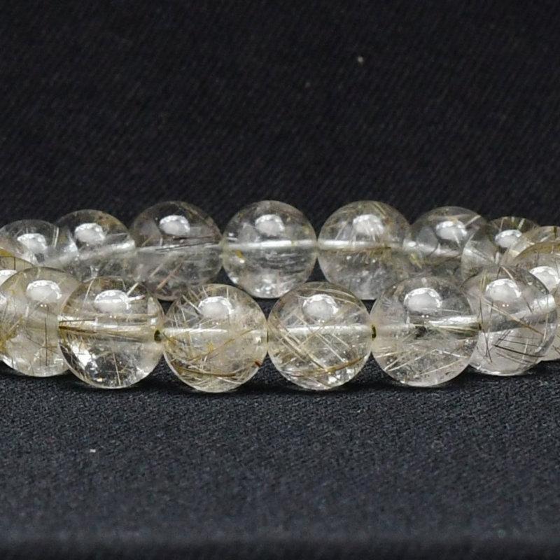天然石ブレスレット 【繊細な針の煌めき★】11mm シルバールチルクォーツ 艶感 一点物【GHB84】 洞察力 浄化発送 京海堂の画像