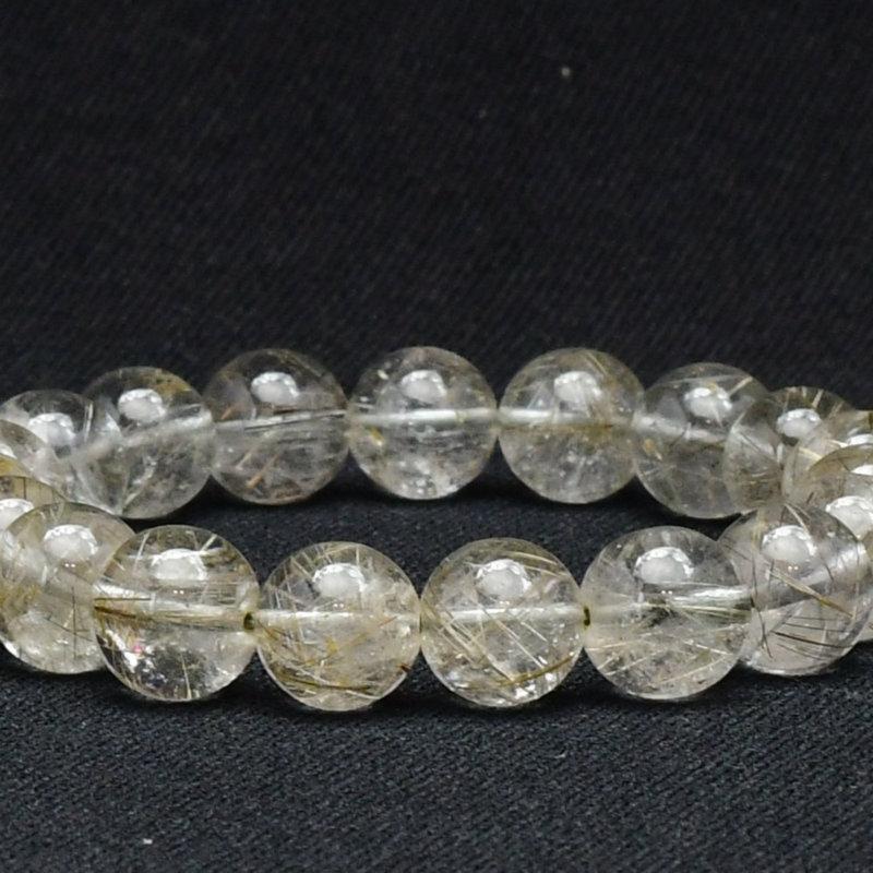天然石ブレスレット 【繊細な針の煌めき★】11mm シルバールチルクォーツ 艶感 一点物【GHB84】 洞察力 浄化発送 京海堂の画像
