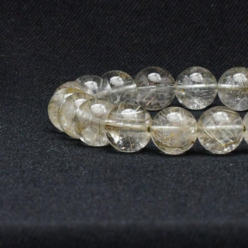 天然石ブレスレット 【繊細な針の煌めき★】11mm シルバールチルクォーツ 艶感 一点物【GHB84】 洞察力 浄化発送 京海堂の画像