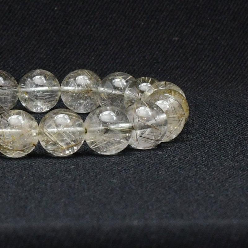 繊細な針の煌めき☆】11mm シルバールチルクォーツブレスレット 艶感 