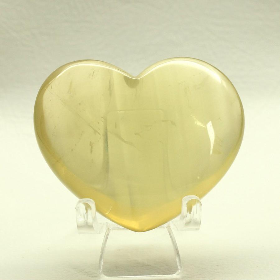 天然石 シトリン ハート原石 55g GHG9 台座付【優しい黄金色のハート