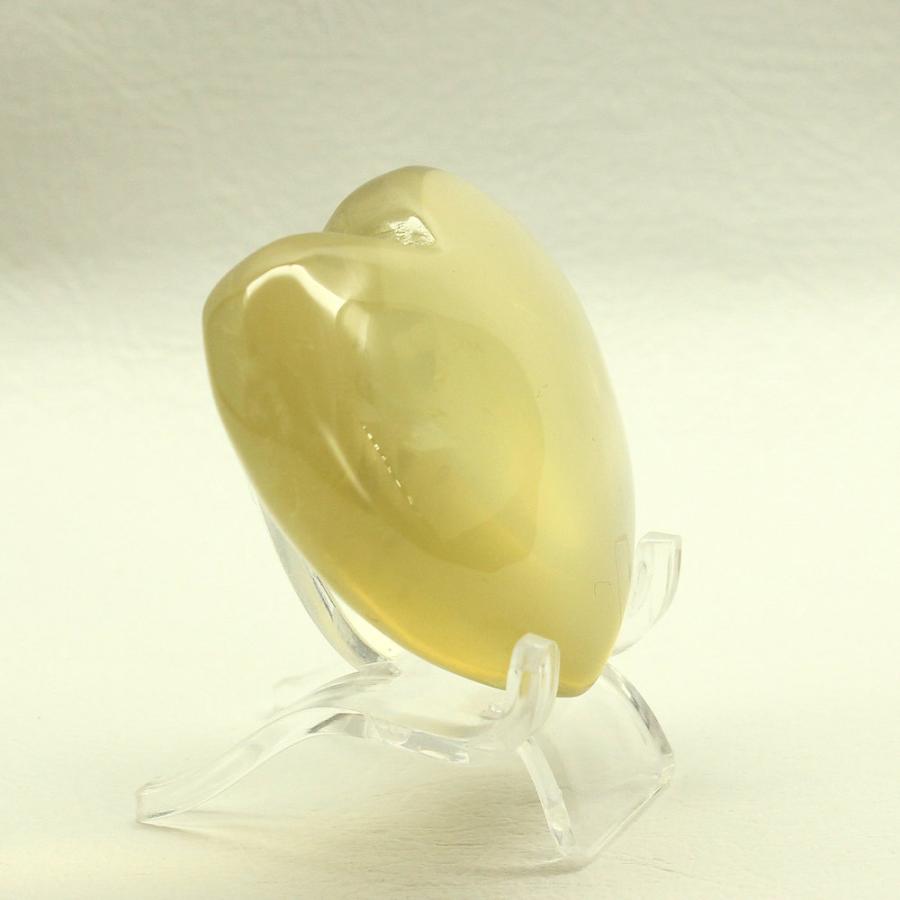 天然石 シトリン ハート原石 55g GHG9 台座付【優しい黄金色のハート