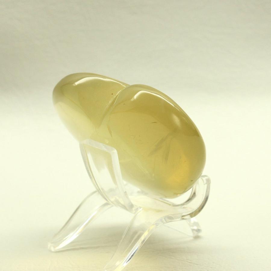 天然石 シトリン ハート原石 55g GHG9 台座付【優しい黄金色のハート
