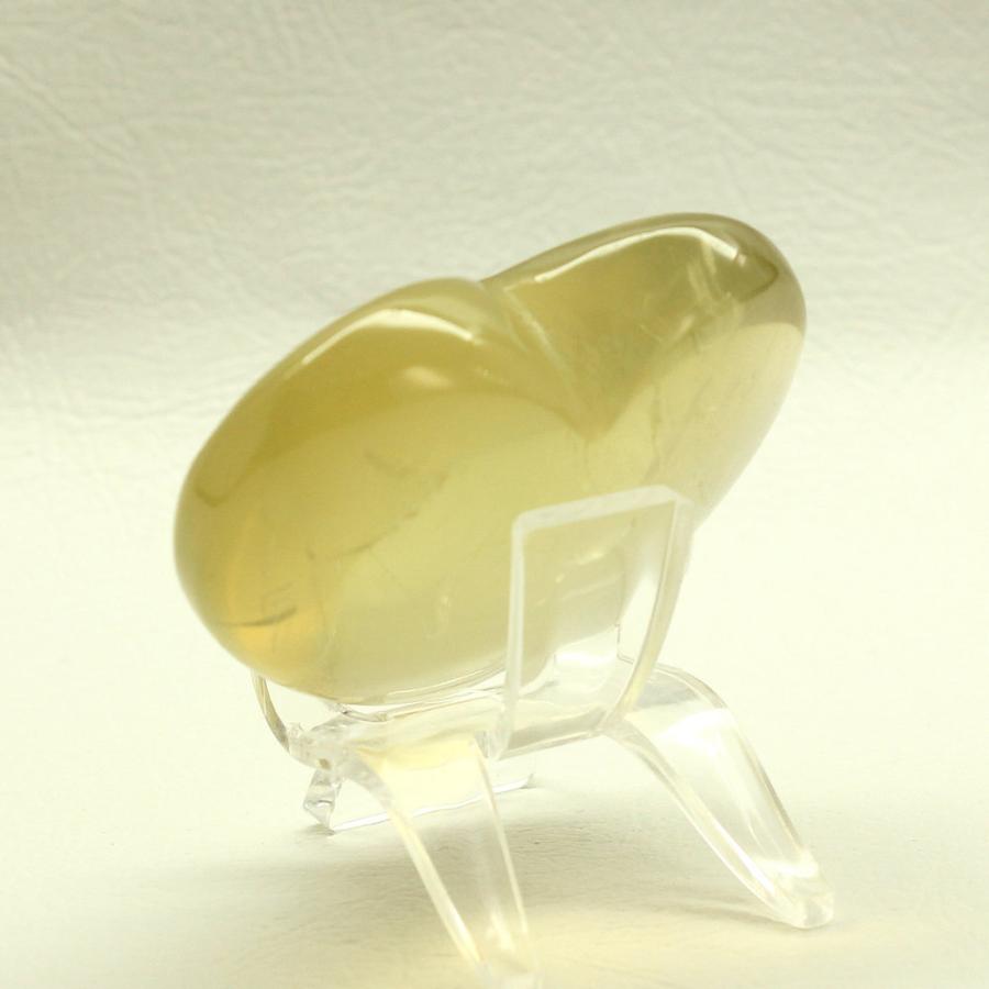 天然石 シトリン ハート原石 55g GHG9 台座付【優しい黄金色のハート