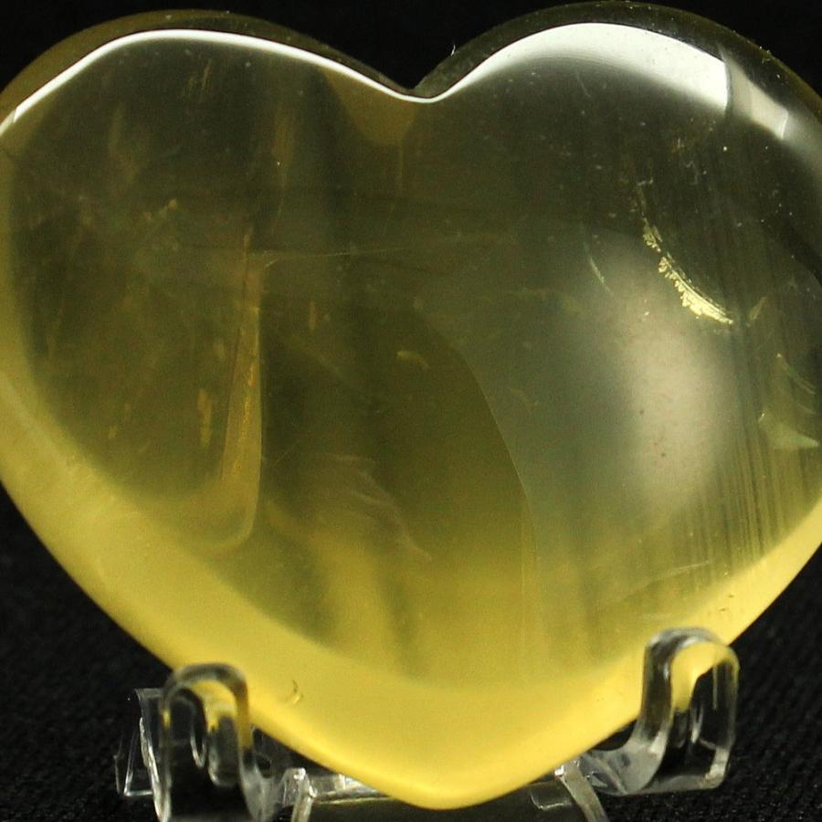 天然石 シトリン ハート原石 55g GHG9 台座付【優しい黄金色のハート