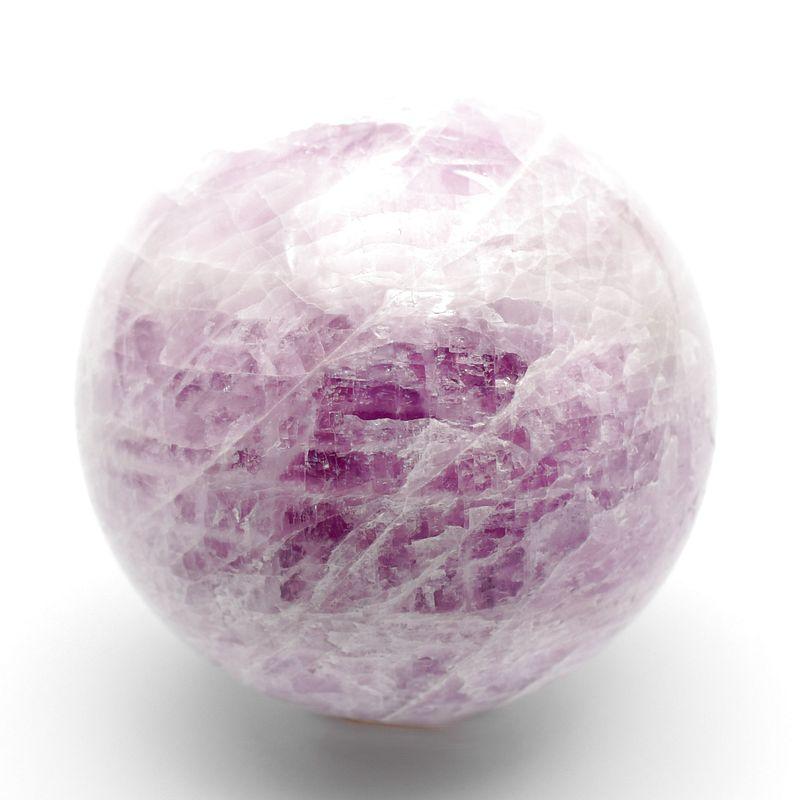 薄藤色の優美】クンツァイト スフィア 約40.5mm 109g GHKN1 台座付き