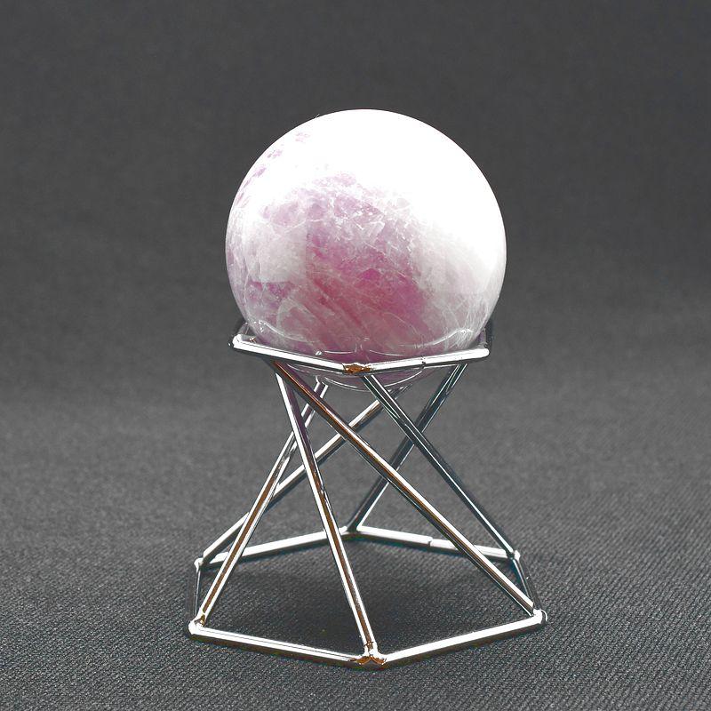 薄藤色の優美】クンツァイト スフィア 約40.5mm 109g GHKN1 台座付き