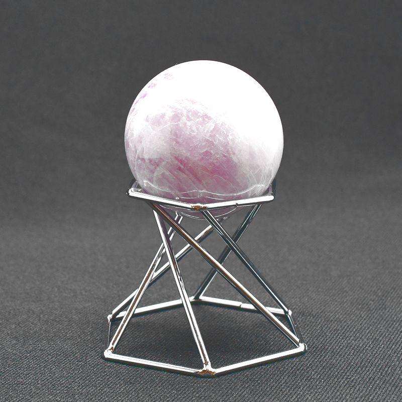 薄藤色の優美】クンツァイト スフィア 約40.5mm 109g GHKN1 台座付き