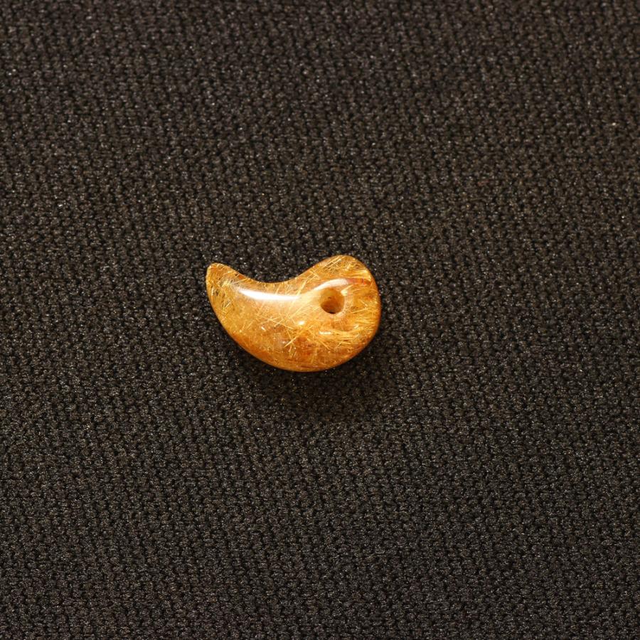 天然石 勾玉ゴールドルチル 約1.1g きらきらと上品な輝き 仕事運 成功 お守り GHM29 スエードコードor交換用ゴム付＆巾着付 財運 石 京海堂の画像