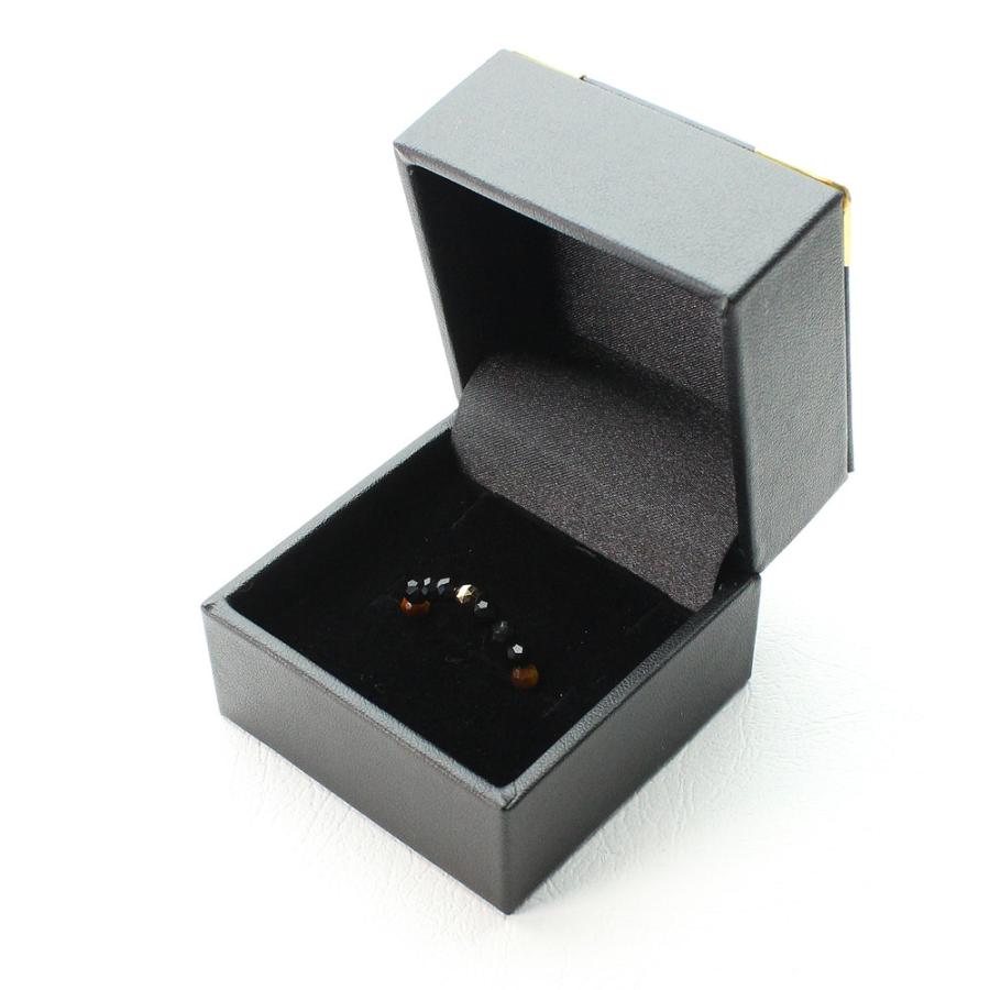 天然石 指輪 K18ゴールド オニキス＆タイガーアイ リング 4mm 日本製パーツ リング 伸縮 黒 ブラック ghri4 【当社オリジナル】京海堂の画像