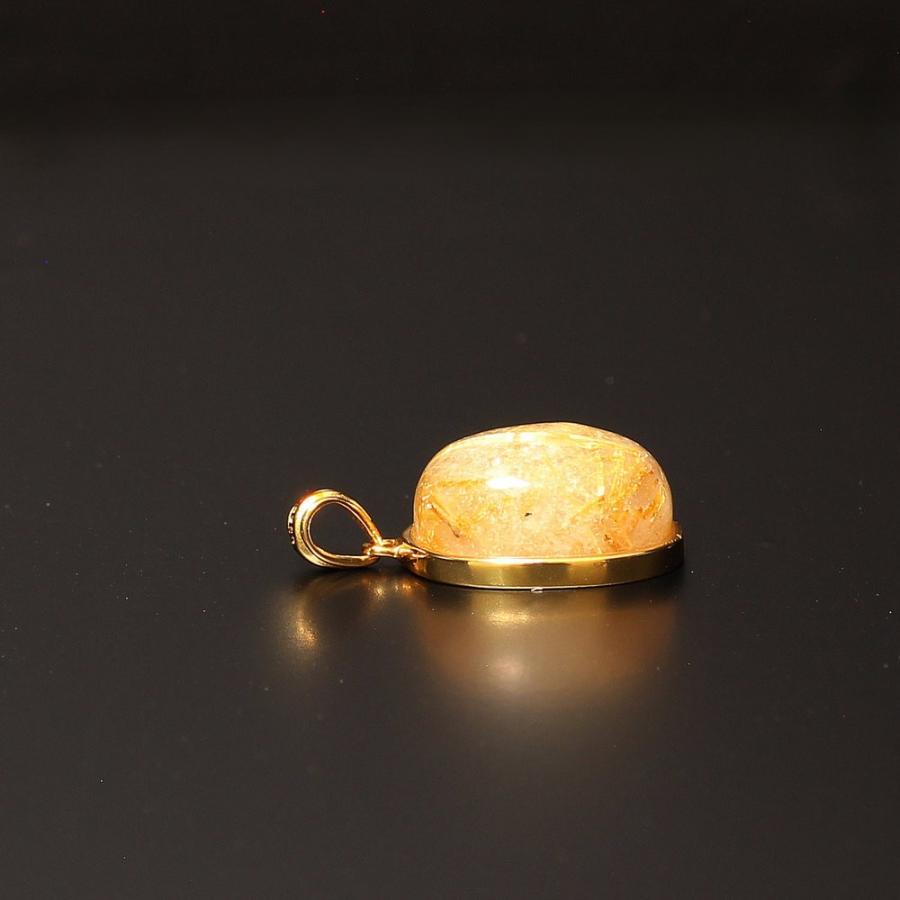 天然石 ネックレス 華やかで洗練された印象に ルチルクォーツ トップ ゴールドルチル 約4g GHRNT37 パワーストーン 京海堂の画像