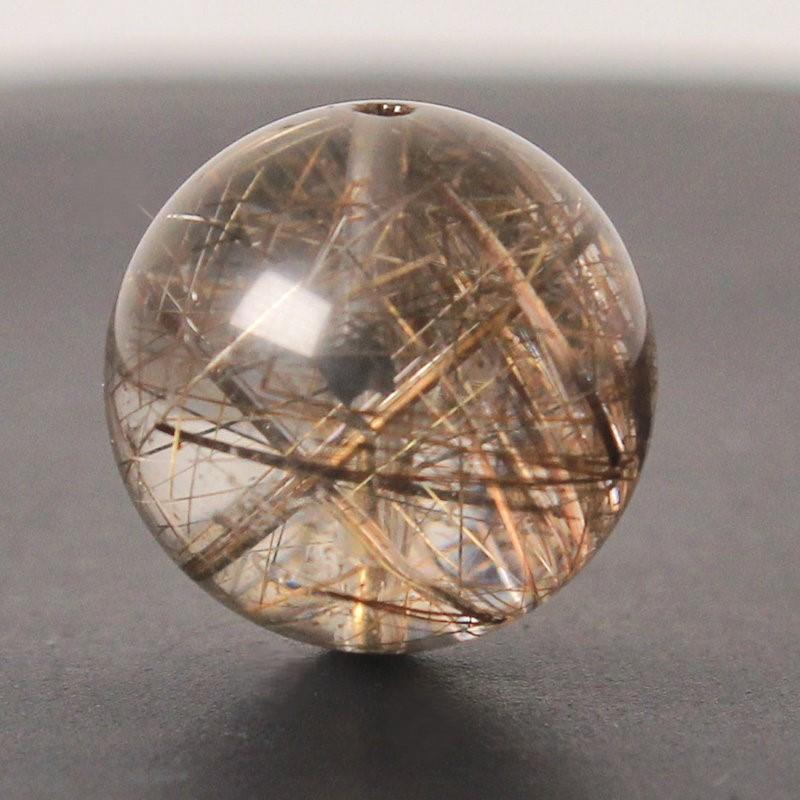 ブロンズブラウンの針と透明感が美しい 約13ミリ ブロンズルチル