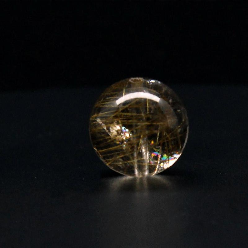 天然石 透明感ある中に シラーと金針が美しい一点物 ゴールドルチル