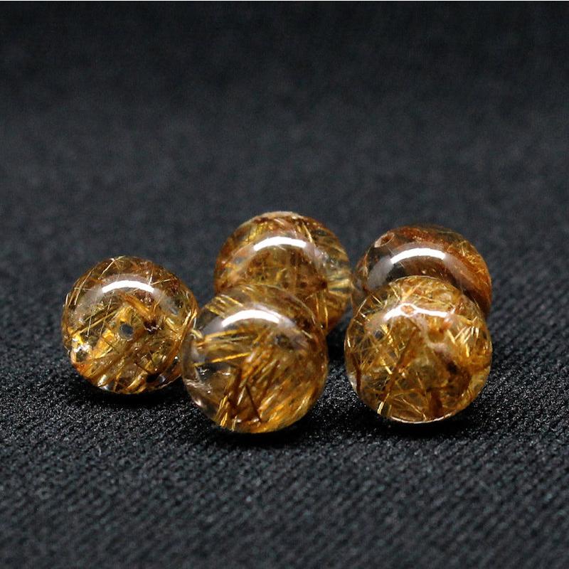 天然石 5珠セット五芒星にアップグレード ゴールドルチルクォーツ 10mm 